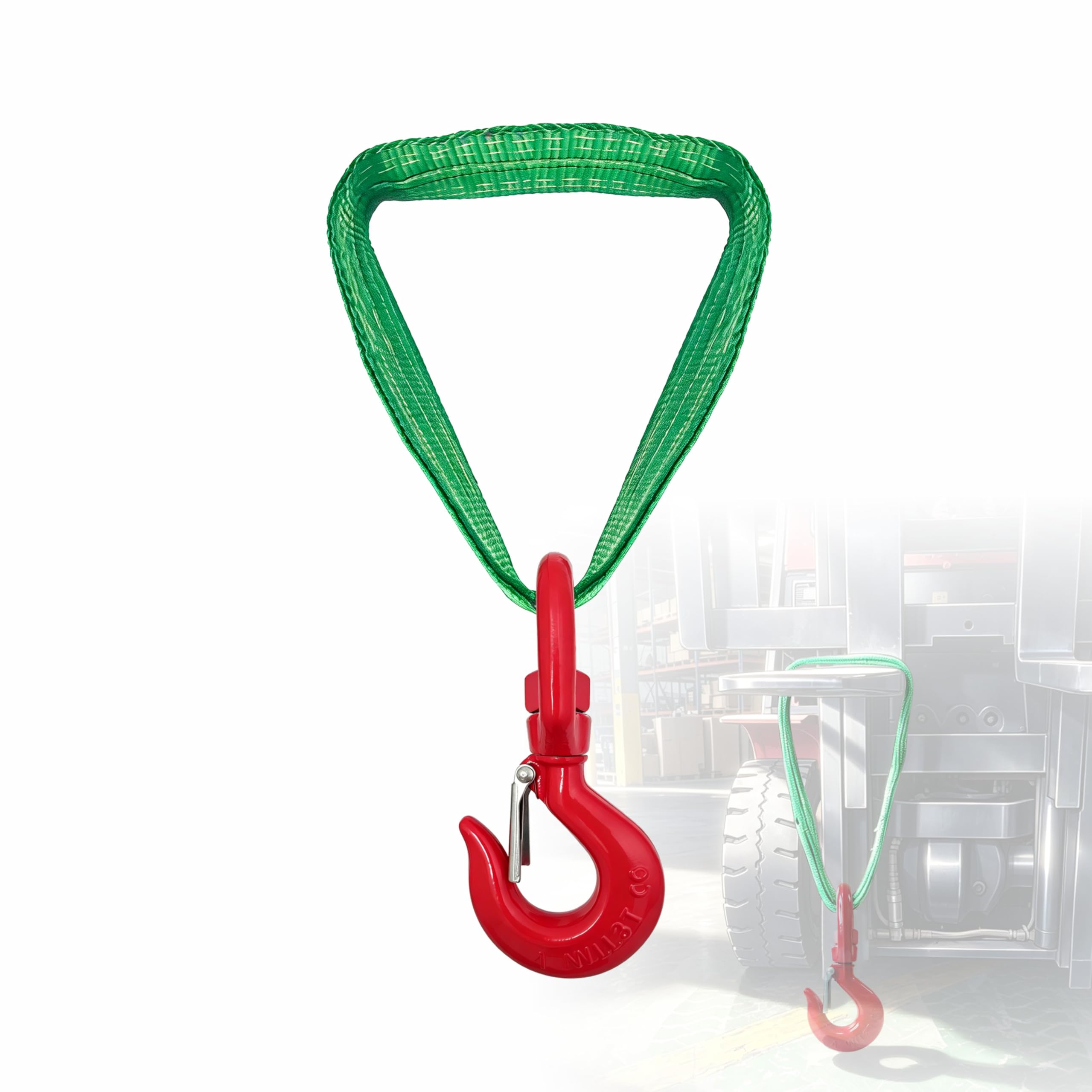 Forklift Lifting Hook, 6600 LBS, 360° Swivel Forklift Attachment (17.7in)