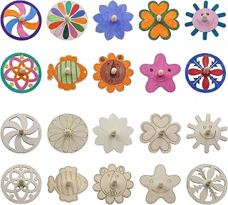 20 peonzas de madera, juego de construcción para niños para pintar y manualidades, regalos de cumpleaños infantiles