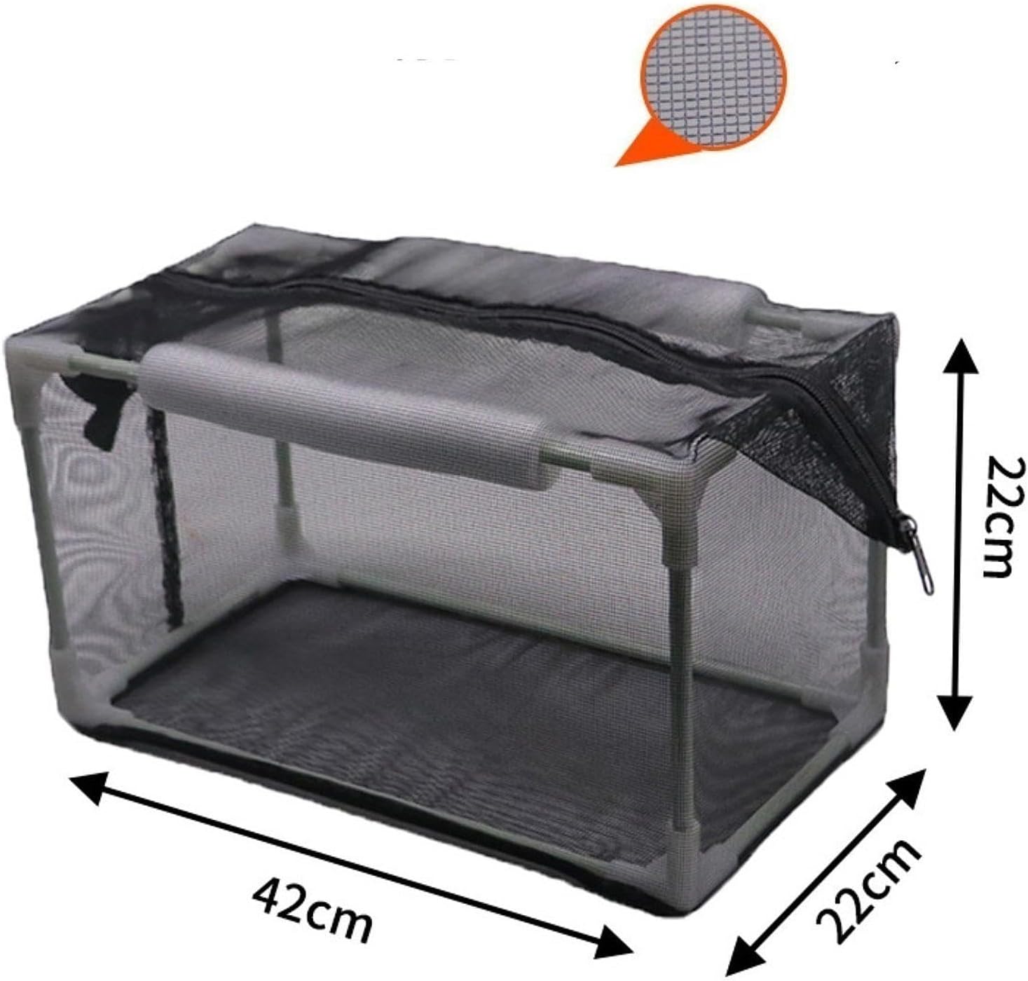 Aquarium Breeder Net Isolation Box, Fish Tank Breeder Net,Aquarium Spawn Hatchery Isolation Nylon Mesh Pp Frame for Newborn Small Fish& Shrimp Easily Install, 42x22x22cm