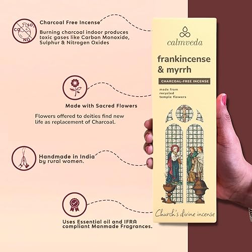 Miniatura 2 de Incienso de iglesia e incienso de mirra - (80 palos) incienso sin carbón, hecho de flores recicladas  Utilizado como incienso curativo espiritual en