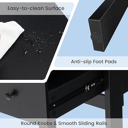 Miniatura 4 de COSTWAY Writing Desk with USB Charging Ports & Power Outlets, 48" Computer Desk with Drawers & 5-Cubby Hutch, Study Table Computer Work Station for