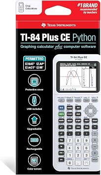 Texas Instruments TI-84 Plus CE Color Graphing Calculator, Bright White