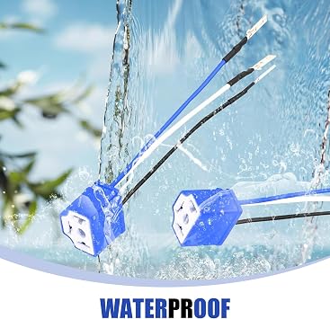 2 PCS H4 HB2 9003 Wiring Harness Headlight Socket, Ceramic Headlight Connector, Pigtail Socket Female Plug, Universal Fog Light Accessories for Car, Truck, Boat (Blue)