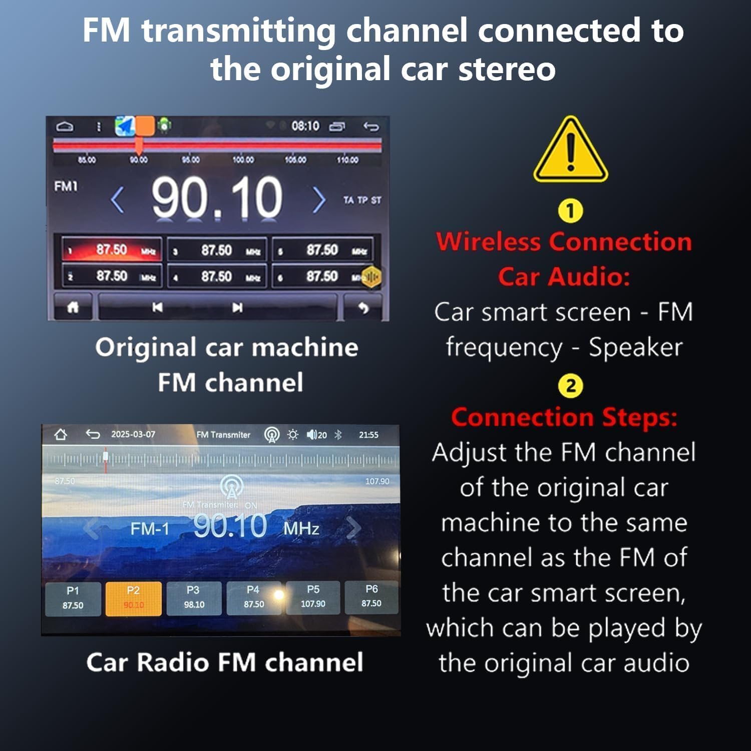 2025 Portable Wireless Carplay/Android Auto Screen for Car,7 Inch HD Touch Screen Car Play with Bluetooth,FM,Mirror Link for All Cars