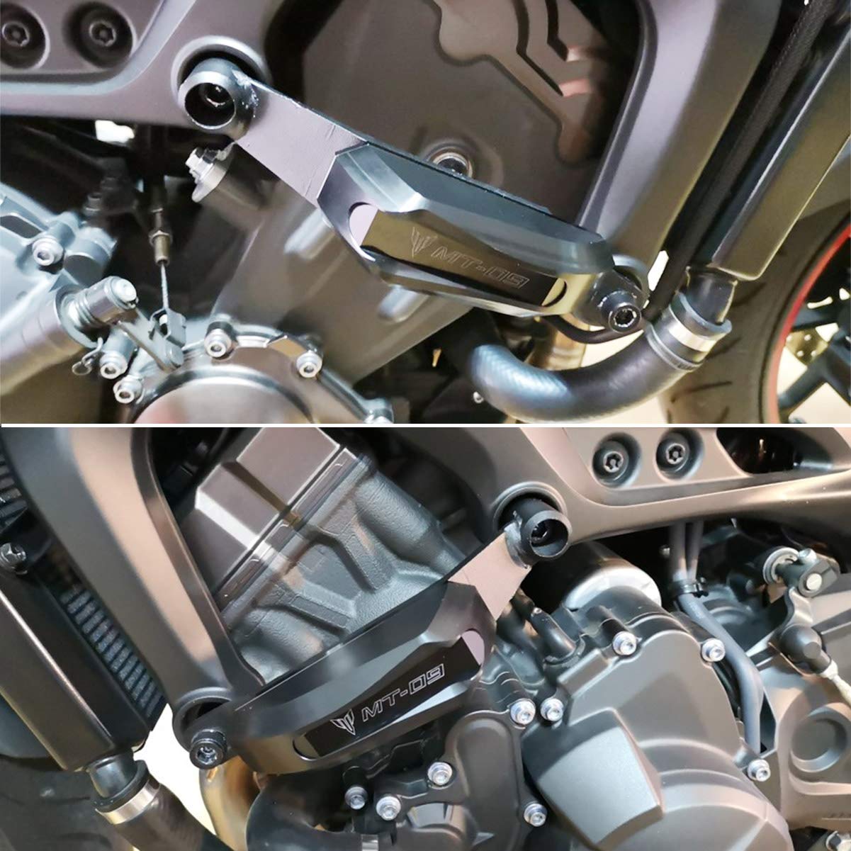 pour Yamaha FJ-09 XSR900 MT-09 FZ-09 MT-09 SP MT-09 TRACER 2014 2015 2016 2017 2018 2019 2020 Moto Couvercle coulissant de cadre de protection de moteur en aluminium
