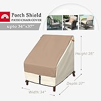 Vista 5 de Porch Shield Funda para muebles de patio, funda rectangular de 108 x 70 pulgadas con funda para silla de exterior, 34 pulgadas de ancho x 37