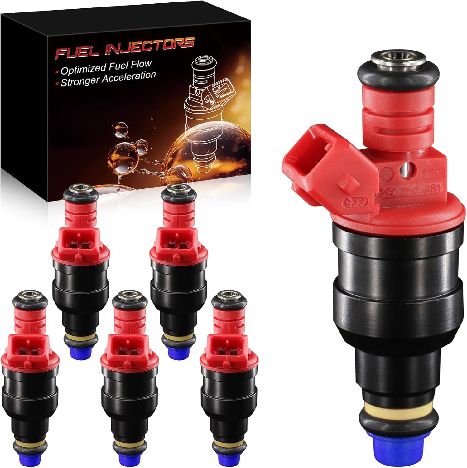 0280150931 ALL-new Fuel Injectors For:-Ford Ranger Explorer 4.0L 1993 1994 1995 1996, Aerostar 1996, Navajo 1993-1994, B4000 1995-1997 High Performance Replace OE# 822-12111 Set of 6