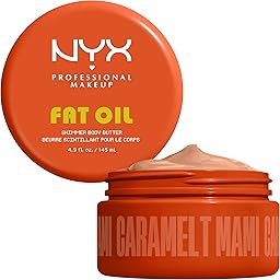 NYX Body Butter, Fat Oil Whipped Body Moisturiser - Caramelt Mami, Golden Warm Glow Finish, 24hr Hydration with Shea Butter & Avocado Oil, Fast Absorbing, Vegan
