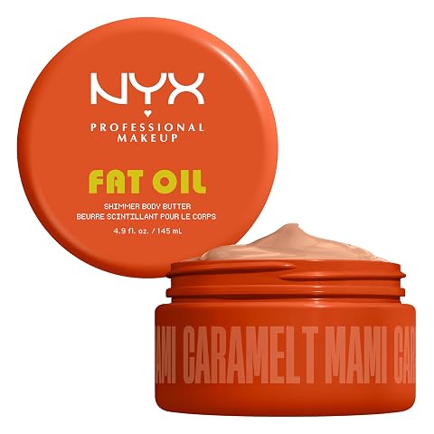 NYX Professional Makeup Fat Oil Body Butter Body Moisturiser, Caramelt Mami | Transparent High-Shine Finish, 24hr Hydratio