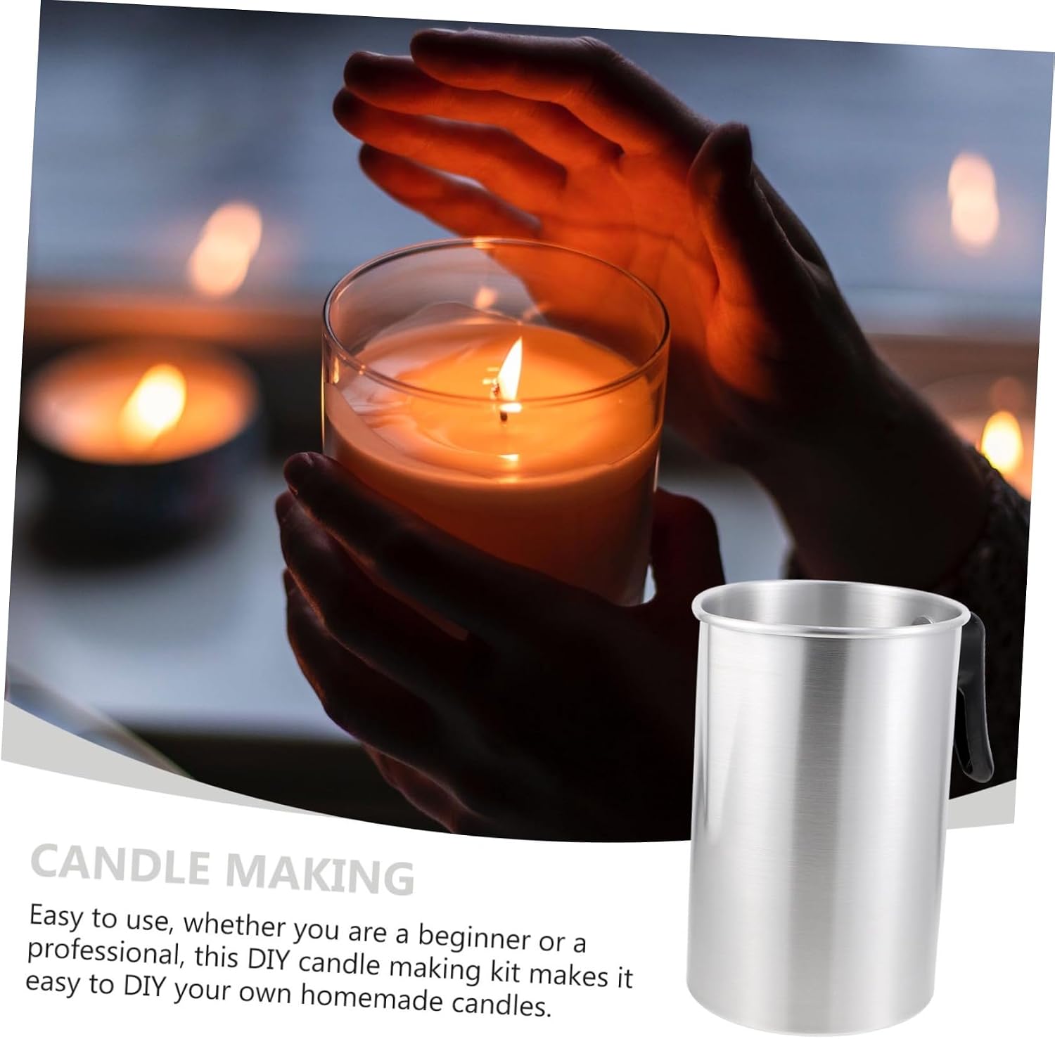 MUELODSIC 1set Candle Making Kit Pouring Pot Beeswax Candle Craft Tools for Boys and Girls and Adults for Parties and Special Occasions Includes Melt Cup Accessories