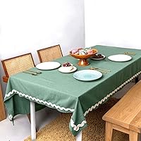Vista 17 de Folkulture Mantel de Mesa de Navidad (60 x 60 pulgadas) Mantel de Mesa de Navidad 100% Algodón para Comedor Cubierta de Mesa Verde
