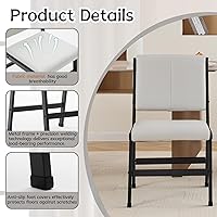 Vista 5 de Juego de Sillas de Comedor Modernas, Sillas Ergonómicas de Tela Transpirable y Marco de Metal con Asiento Suave Acolchado y Robusto, para Cocina