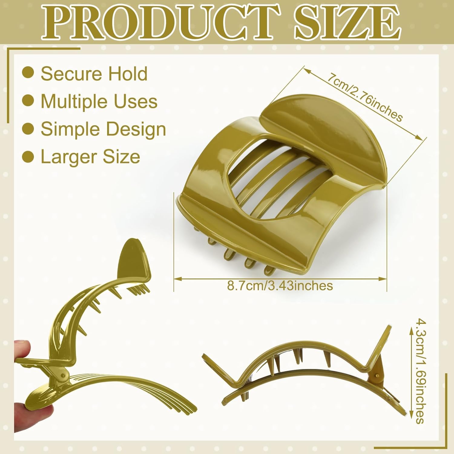 6 PCS Flat Hair Clips for Women Curved Design, Strong Hold for Thin Thick Hair Hair Accessories for Women and Girls (Dark Color) - Image 2