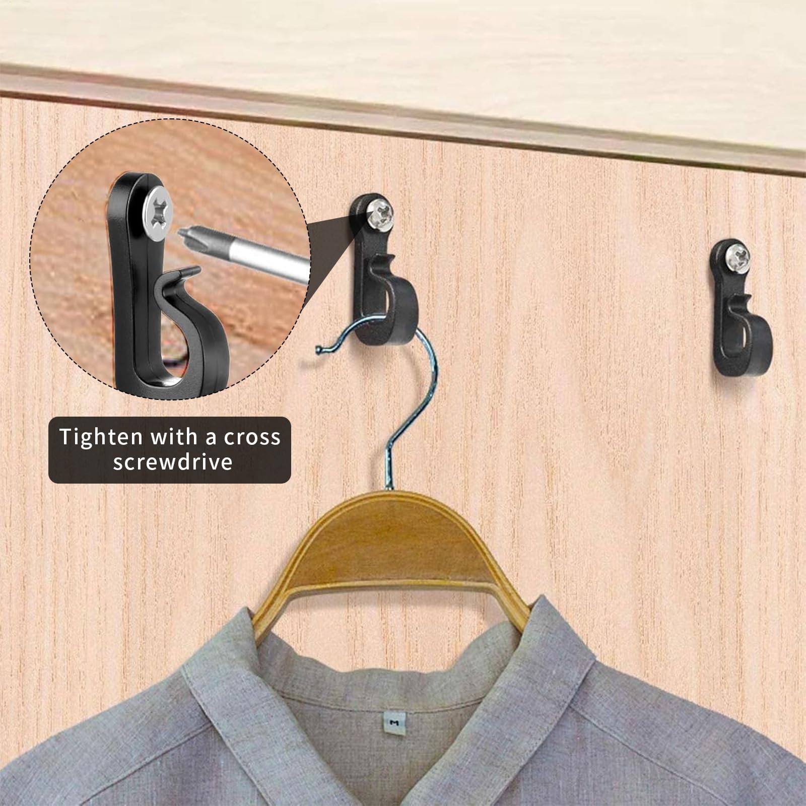 50 Pack Q-Hanger Screw in Hooks, Screw Hooks with Safety Buckle for Outdoor Lights Fence Hooks - Image 4