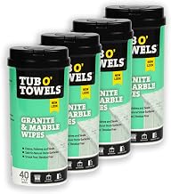 Granite & Marble Cleaning Wipes, 7" X 8", 40-Count Wipes, 4-Pack