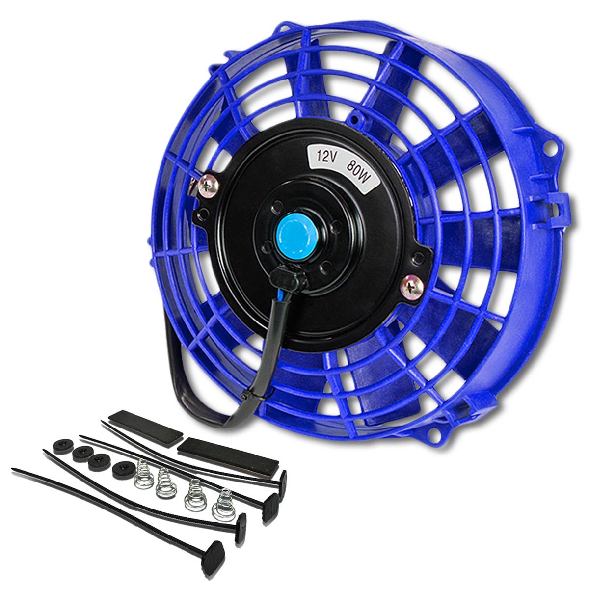 DNA MOTORING 7 Inch High Performace Electric Cooling Slim Radiator Fan with Mount Kit