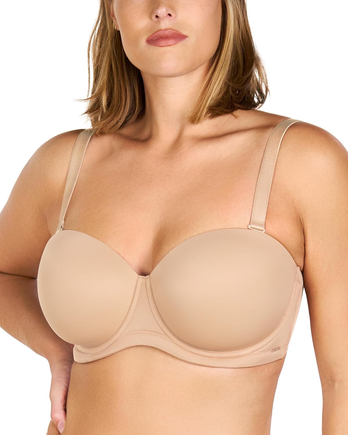 HSIA Strapless Bras for Women Large Breasts Non Slip Full Coverage Underwire Supportive Multiway Strapless Bra Plus Size