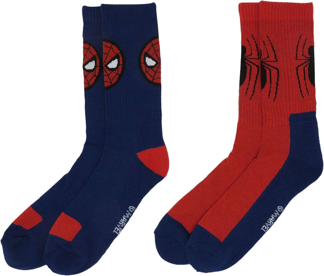 Hyp Spiderman Marvel Comics Men's 2 Pack Athletic Crew Socks