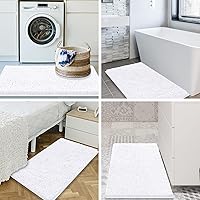 Vista 8 de Smiry Juego de tapetes de baño y alfombra de inodoro en forma de U, lavable a máquina, antideslizante, absorbente, alfombra de baño lanuda