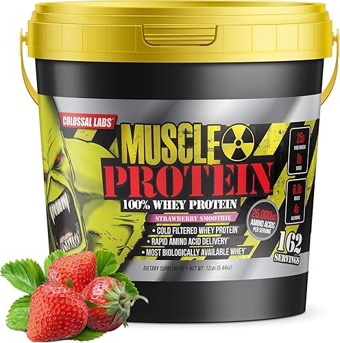 Vista 44 de COLOSSAL LABS Muscle Whey Protein Flavored Protein Powder - Proteína en polvo, 25,000 mg de aminoácidos/porción, filtrada en frío