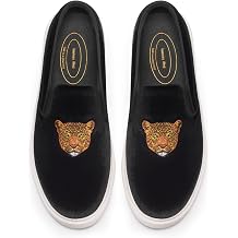 حذاء رياضي رجالي من Journey West Fashion Velvet مع تطريز مريح للمشي سهل الارتداء للرجال