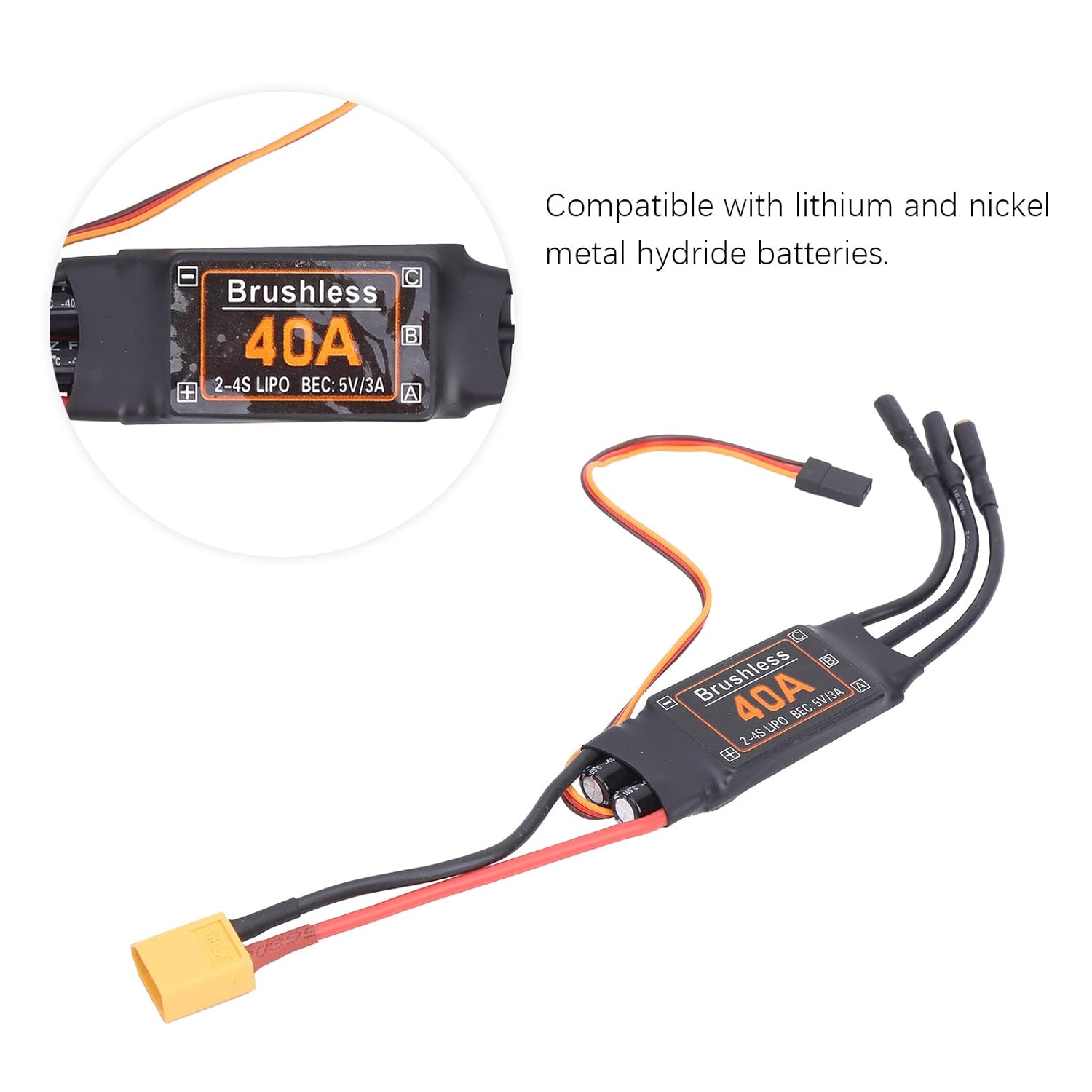 40A Brushless Motor and ESC Combo for RC Aircraft, Electric Speed Controller for RC Planes, 40 Amp