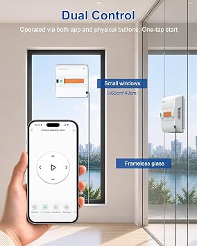 Mamibot W120-DP Window Cleaning Robot, 3200Pa Strong Suction, 10 Cleaning Modes, 4-Spray Water Jet, Smart Edge Detection, App & Remote Control Ideal for High-Rise Glass, Mirrors & Tiles (Blue)