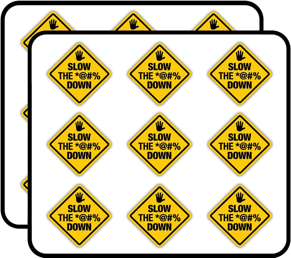 Slow The Swear Down Warning Sign Funny 2 18 Pack Planner Calender Scrapbooking Crafting Stickers