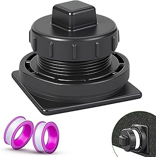 Stock Tank Drain Plug for Rubbermaid Commercial 50 70 100 150 300 Gallon Stock Tanks (≥2 in Holes),Stock Tank Plug,Black Water Tank Plug Replacement Kit