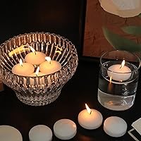 Vista 3 de Doefo 20 velas flotantes para centros de mesa, velas de agua blanca de 1.5 pulgadas, velas flotantes sin llama para centros de mesa, jarrones, velas