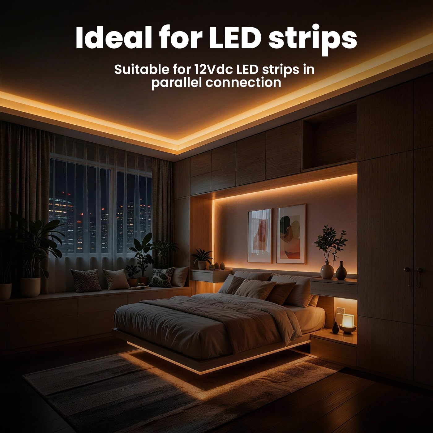Sterownik LED 12 V 9 W – 90 W DALI przycisk push 0-10 V ściemniany bez migotania do taśm LED, transformator, zasilacz, statecznik, sterownik