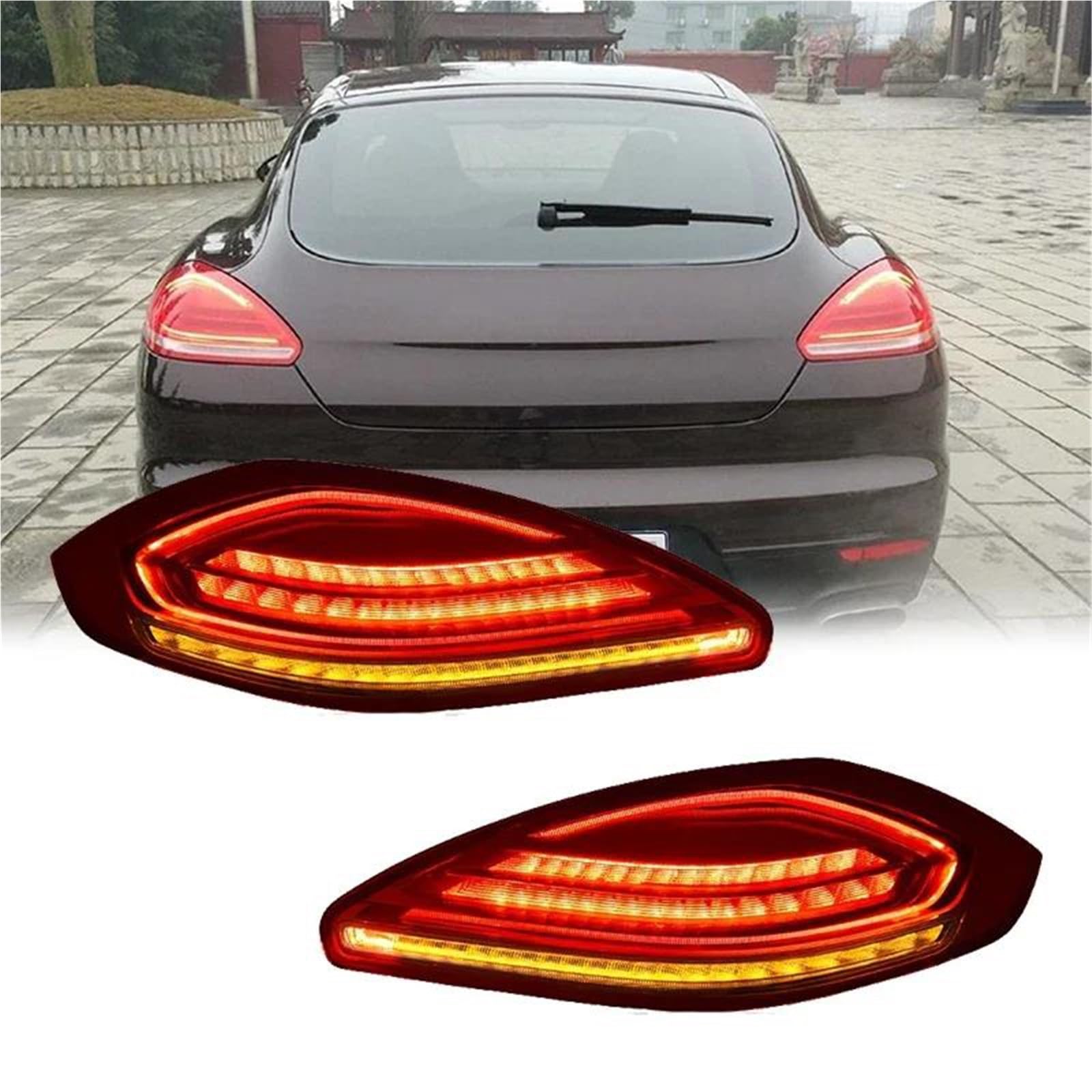 Fari Posteriori Per Porsche Per Panamera 970.1 2010-2013 Fanali Posteriori Per Auto Modificati Indicatori Di Direzione Luci Sostituisci Alogene (B,2014-2016)