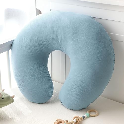 Miniatura 7 de Funda de almohada de lactancia para bebé, funda de almohada extraíble para lactancia, funda de muselina para niños recién nacidos, tela suave que se