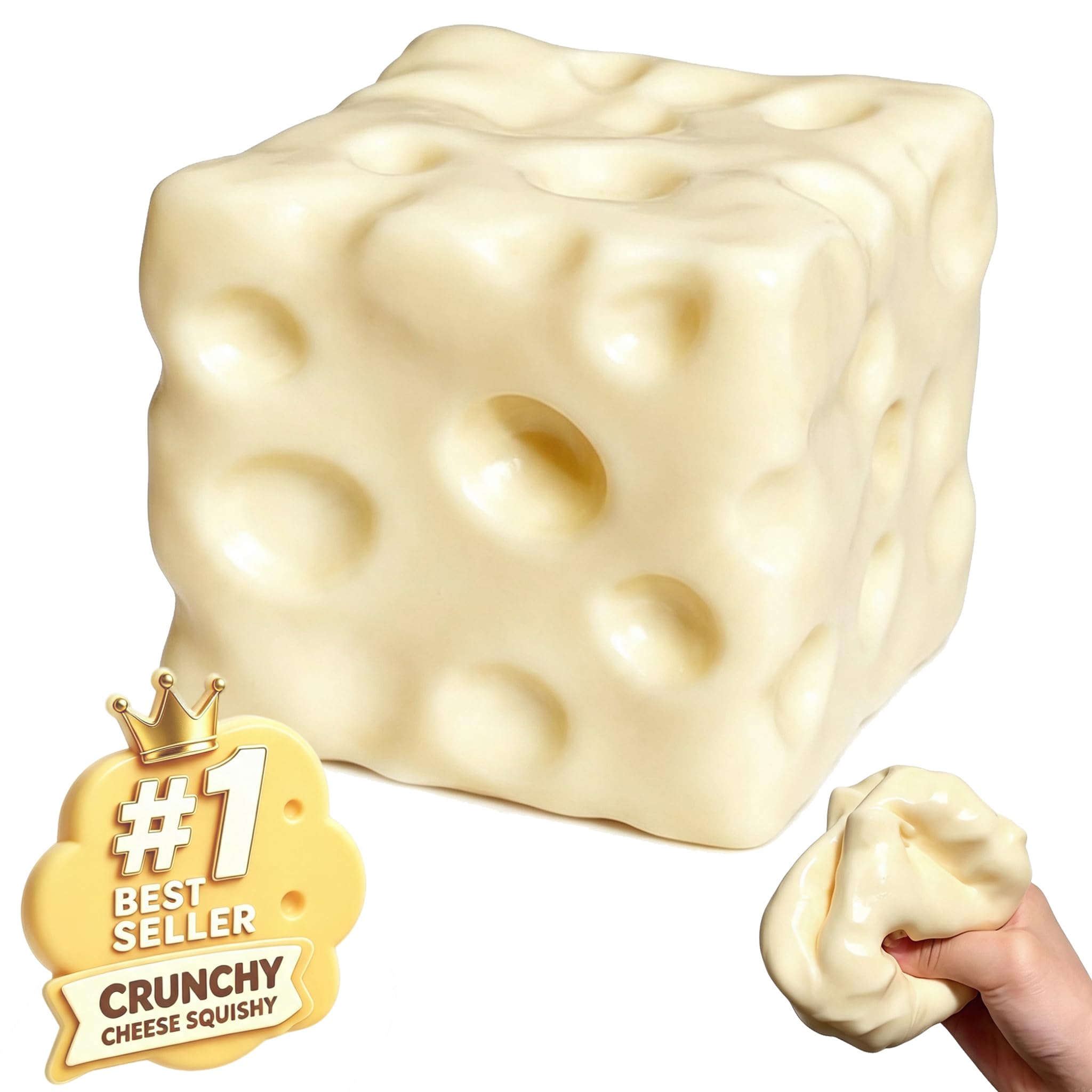 Crunchy Cheese Squishy Asmr Bead Filled(2.37inch)