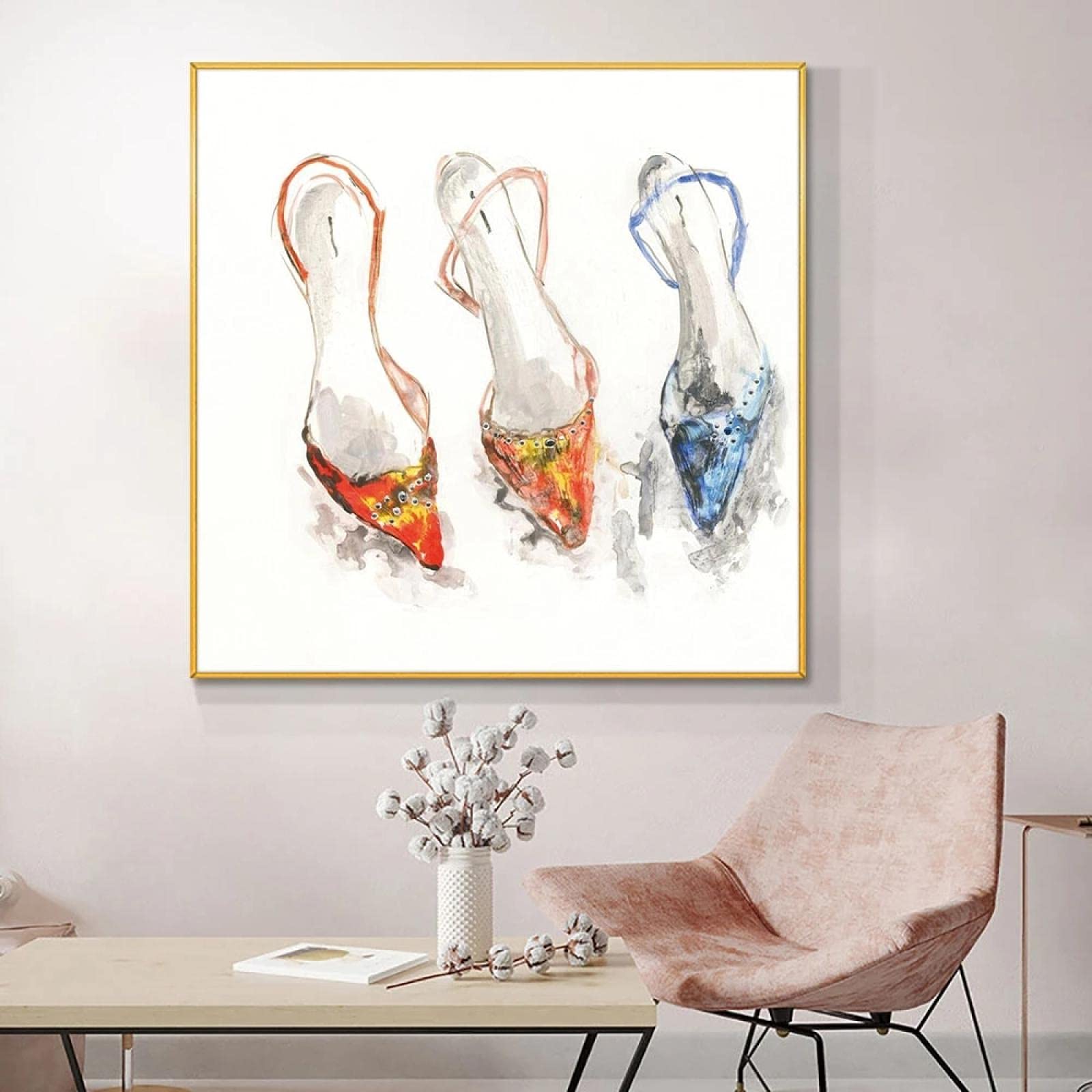 Amazon｜抽象ハイヒールの靴ファッションキャンバス上の壁の芸術の絵画