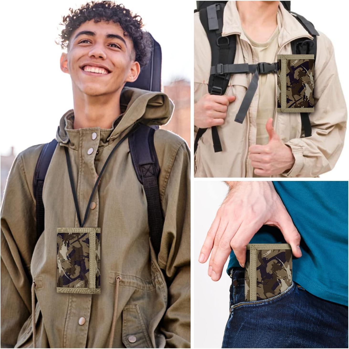 Choco Mocha Boys Wallet for Kids, Wallet for Teen Boys with Lanyard Gift Box Camo Trifold Wallets with Coin Zipper Teen Boy Gift - Birthday Gift for 8 9 10 11 12 13 14 Year old Boy, Fluorescent Green - Image 3