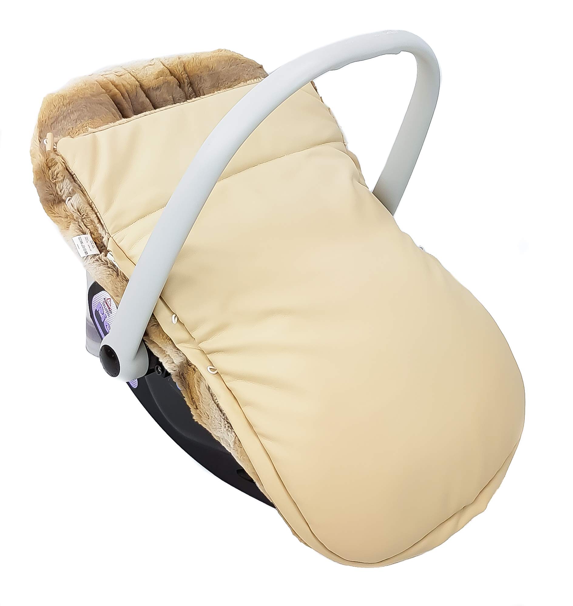 Universal Fußsack oder Schlafsack Babytragetasche mit Schutzhülle für Maxi Cosi oder Gruppe 0. WINTER. Verfügbar in mehreren Modellen und Farbene. (Stark Kamel)