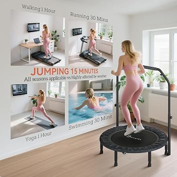 Soozier 40 Foldable Mini Trampoline Fitness Rebounder for Adults