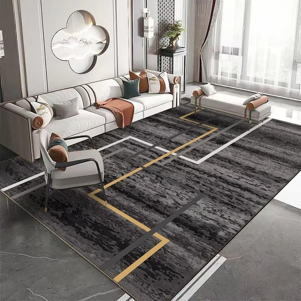 Grand tapis de sol pour salon et couloir ambiance cosy moderne 100x160cm