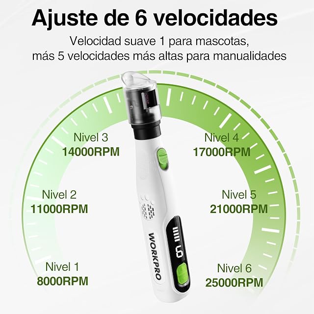 Foto 3 de 8 de WORKPRO Lima De Uñas Eléctrica para Perros y Gatos, Silenciosa