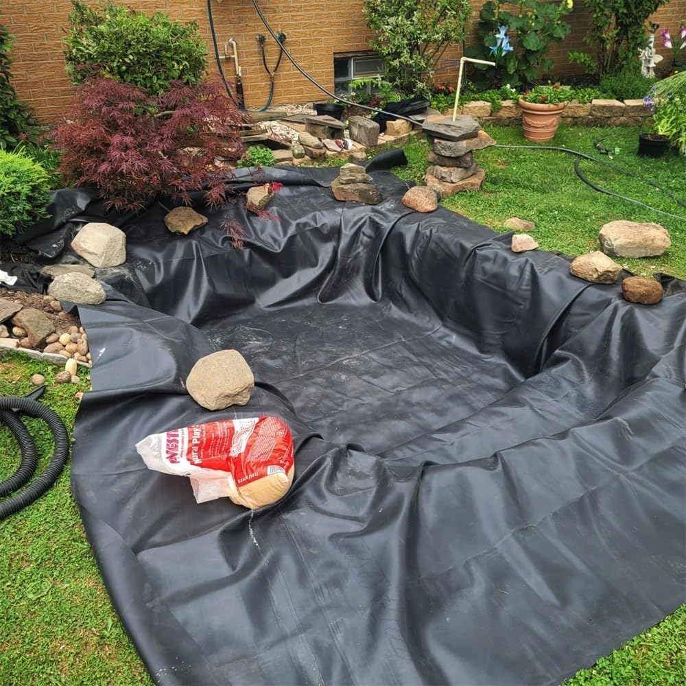 Rivestimento flessibile per laghetto resistente, 4 x 9 m, per giardini, piscine, fontane, ruscelli, membrana gommata per laghetto fai da te, costruzione a cascata, pellicola durevole per stagni di