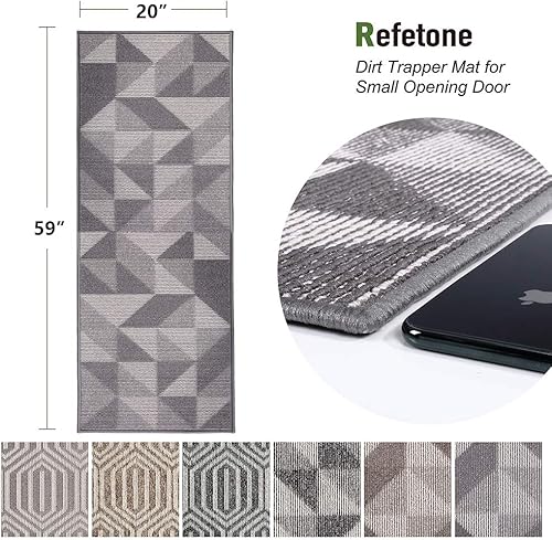 Miniatura 40 de REFETONE Alfombra de pasillo, 2 x 8 pies de largo, tapetes para interiores para pasillos, alfombra de entrada de goma antideslizante, alfombra