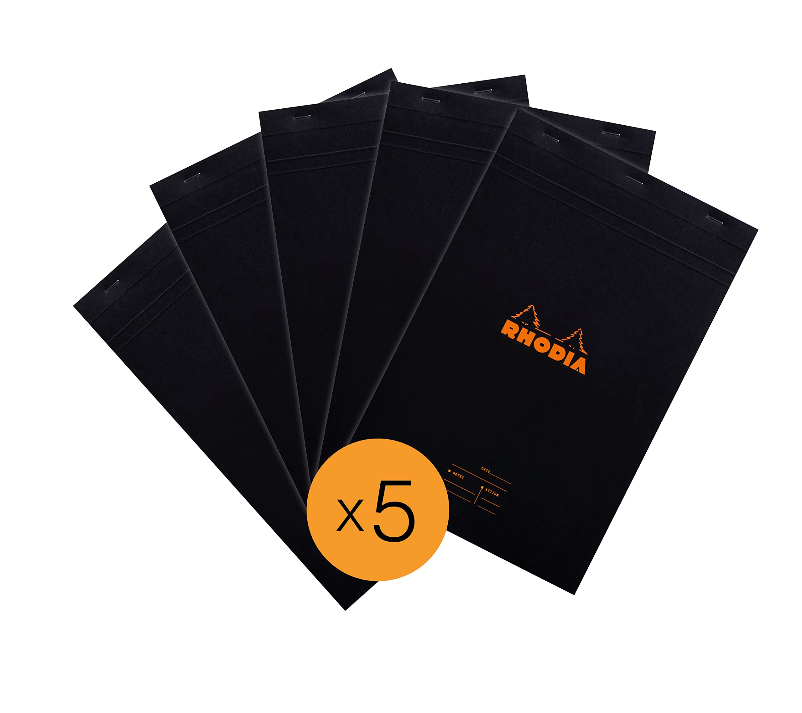 RHODIA 194009C, Stapled Notepad Meeting N°19 Black, A4+, Pre-Printed Date/Notes/Action, 80 Detachable Sheets - Image 2