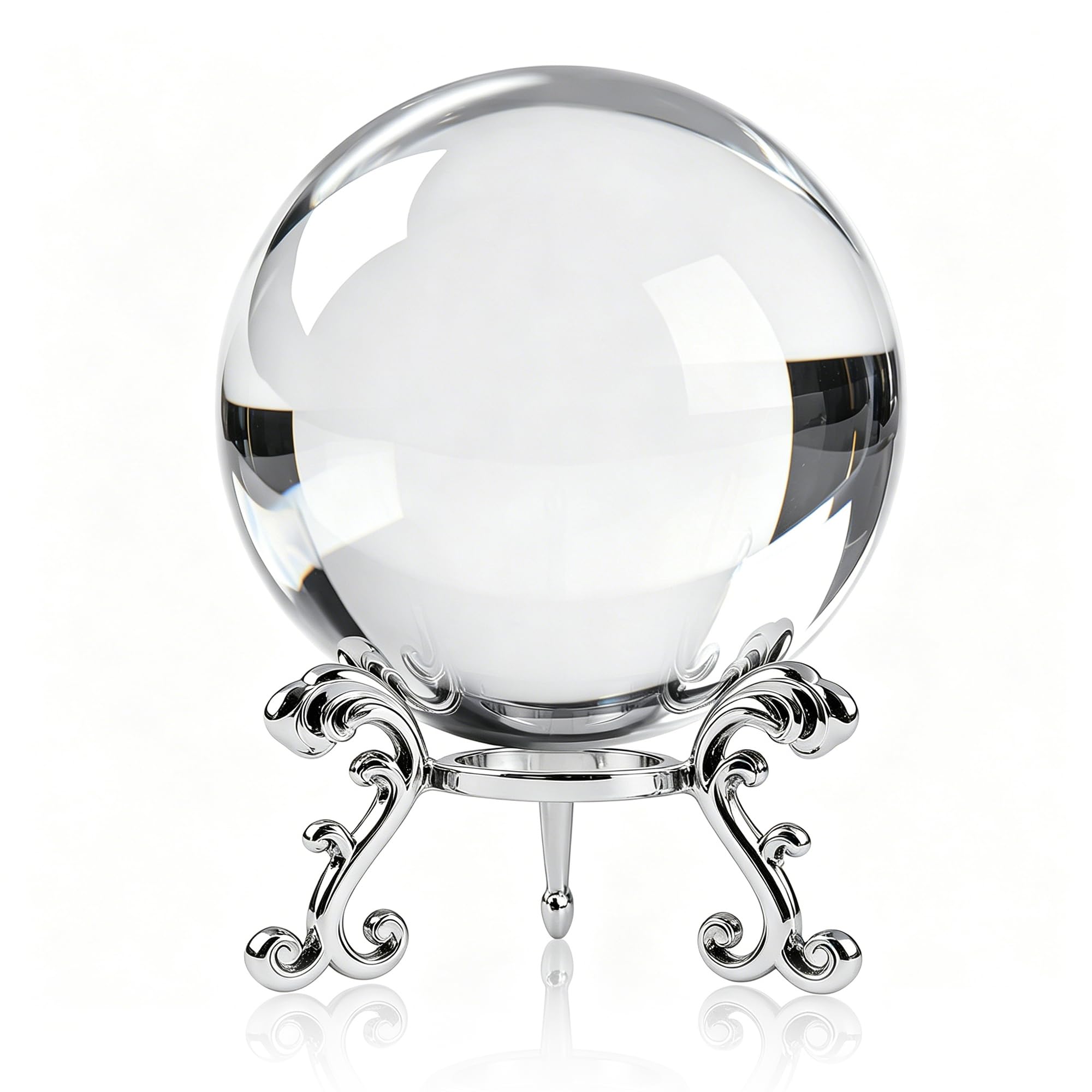 ZEERSHEE 3.9in Crystal Ball with Stand, Photography Prop for Decor