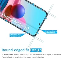 NEW'C Set 3 folii de protecție din sticlă securizată pentru Xiaomi Redmi Note 10 și Note 10 5G, compatibile cu husa, rezistente la zgârieturi, fără bule de aer 3