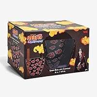 Vista 4 de JUST FUNKY Naruto Shippuden Akatsuki Red Clouds Ramen Cuenco de fideos con palillos de bambú reutilizables