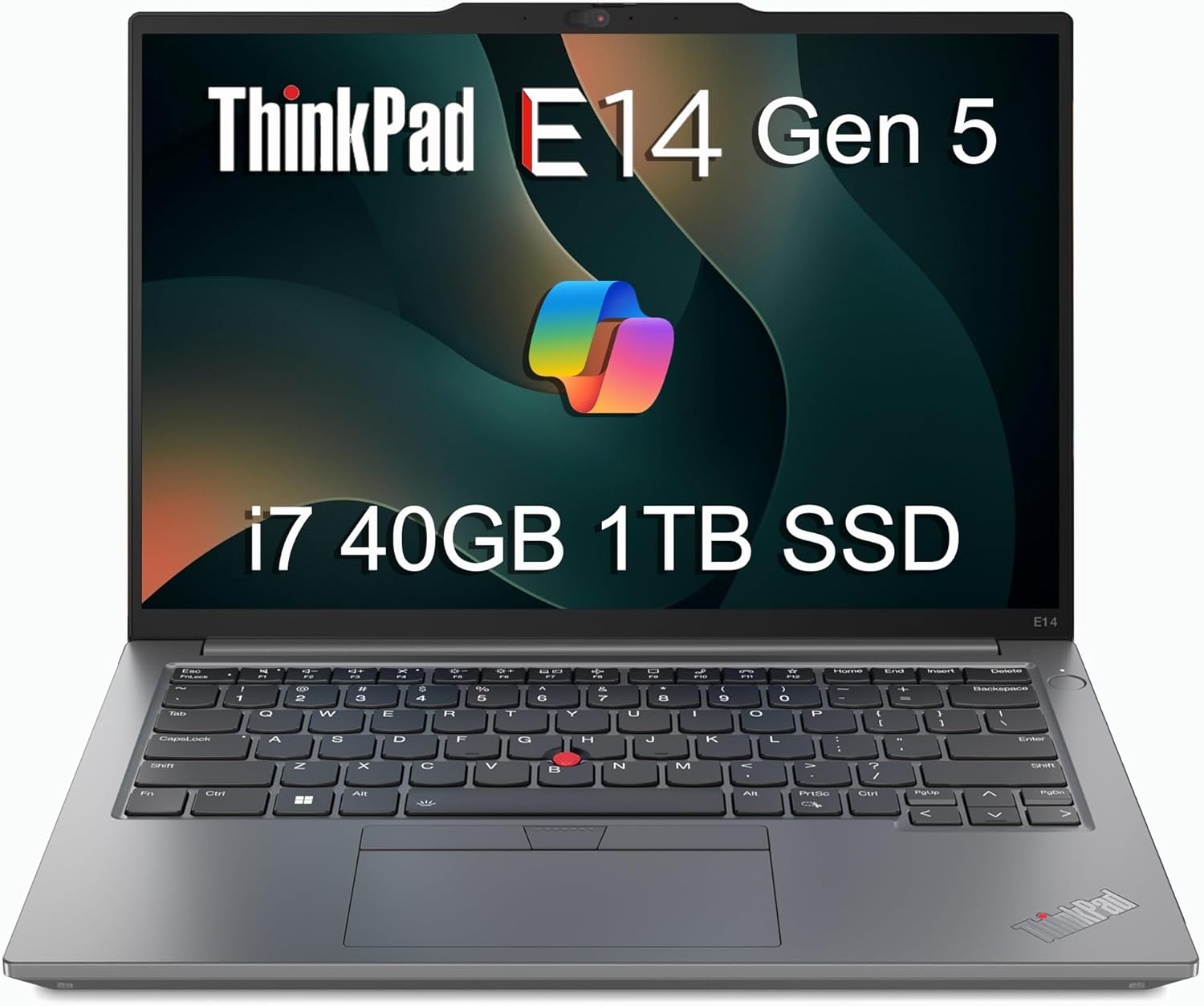 Lenovo ThinkPad E14 Gen 5 Business Laptop (14" FHD+ Anti-glare, Intel 10-Core i7-1355U, 40GB RAM, 1TB SSD) Backlit, Fingerprint, Fast Charge, 1080p RGB Webcam, Wi-Fi 6, Win 11 Pro w/ Copilot