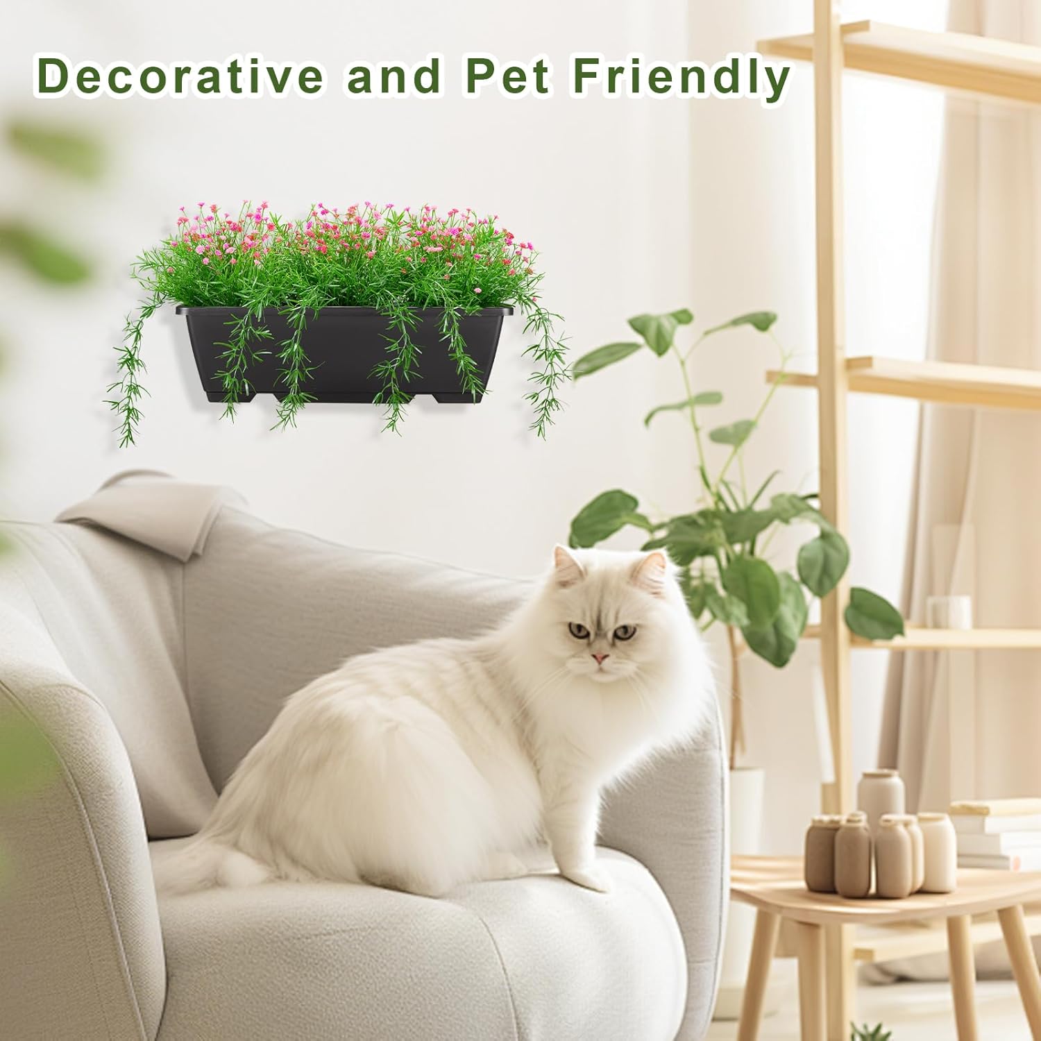 Artificial Baby Breath Fake Plants Indoor for Farmhouse Home Decor, Fake Potted Plants in Plastic Rectangular Pots for Table Centerpiece for Bathroom Office Living Room Shelf Laundry Decor, Red