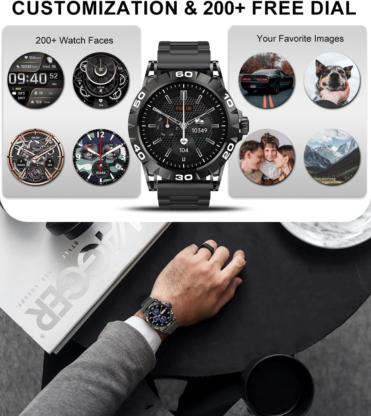 Erkwei Smartwatch Uomo con Chiamate Notifiche Messaggi, 1.39 HD Orologio Uomo per Android iOS Assistente Vocale Smart Watch Uomo con Contapassi Cardiofrequenzimetro Sonno SpO2 21 modalità Sportive Erkwei Smartwatch Uomo con Chiamate Notifiche Messaggi, 1.39 HD Orologio Uomo per Android iOS Assistente Vocale Smart Watch Uomo con Contapassi Cardiofrequenzimetro Sonno SpO2 21 modalità Sportive