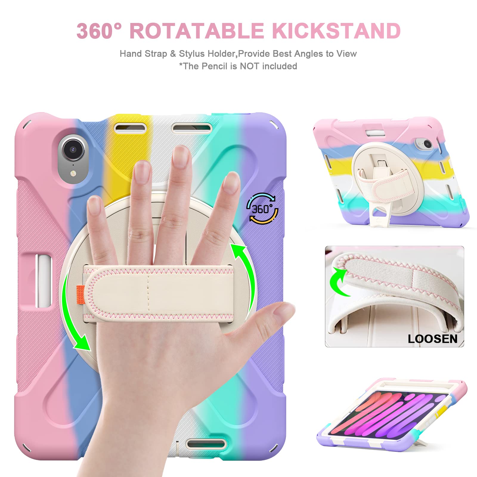 Gerutek For IPad Mini 7(A17 Pro)/ IPad Min 6 8.3 Inch Case With